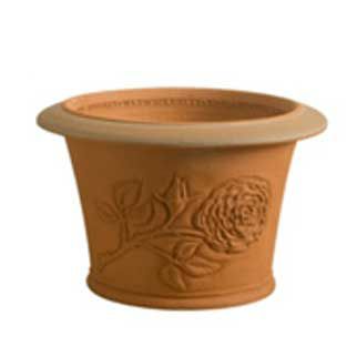 高級感をもたらす王冠マーク入り日本製【豊繁】ブランドテラコッタ鉢・(2つセット) 高級感をもたらす王冠マーク入り日本製【豊繁】ブランドテラコッタ鉢・(2つ