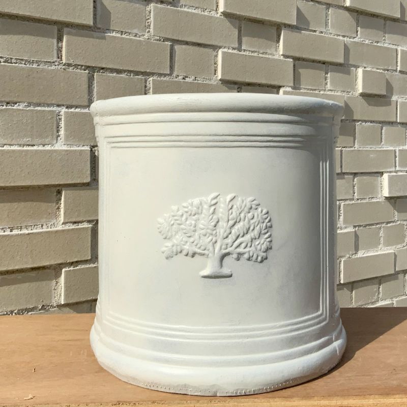 ラウンドポット フォレスト 8号サイズ ホワイト ファイバー鉢 ガーデニング 資材 植木鉢 園芸資材